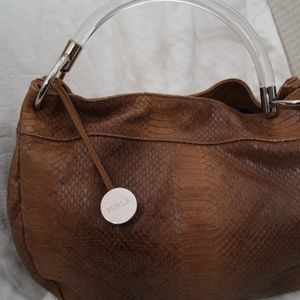 Leather snakeskin embossed FURLA bag